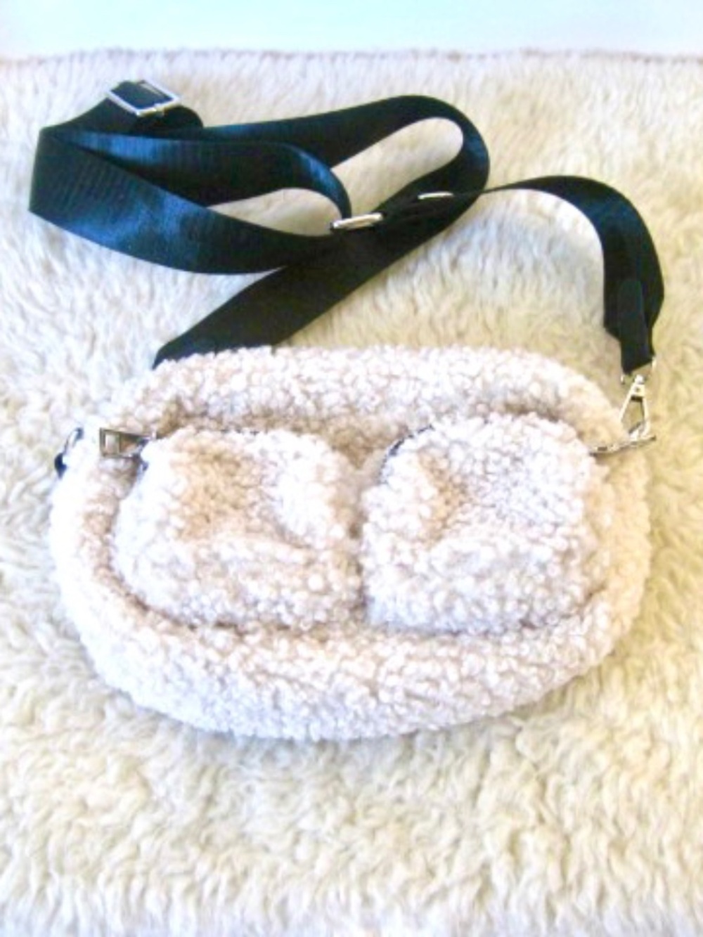 TOPSHOP Small Sherpa Crossbody Bag